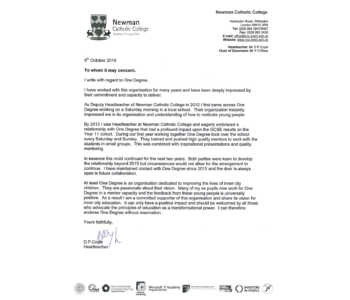 Newman Catholic College Reference